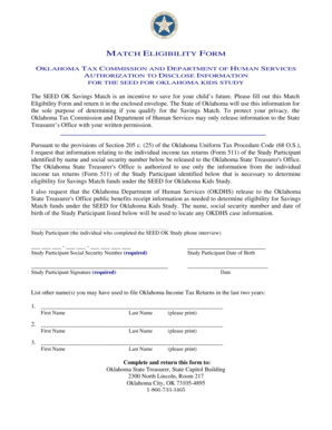 SEED OK Savings Match Eligibility Form