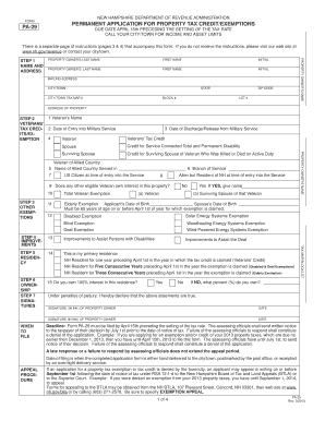 New Hampshire Property Tax Credit/Exemption Application