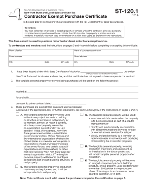 New York State Contractor Exempt Purchase Certificate