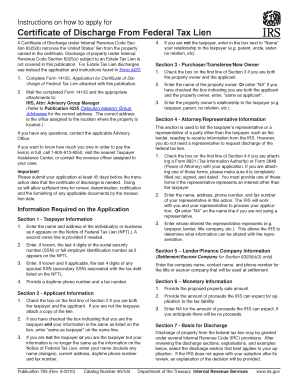 Certificate of Discharge From Federal Tax Lien