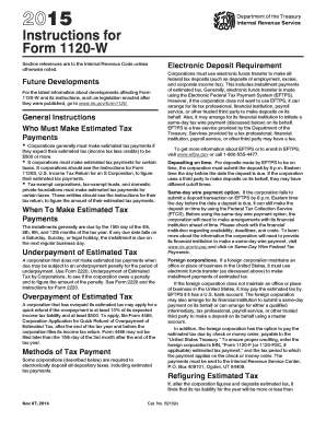 Instructions for Form 1120-W