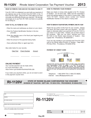 Rhode Island Corporation Tax Payment Voucher 2013
