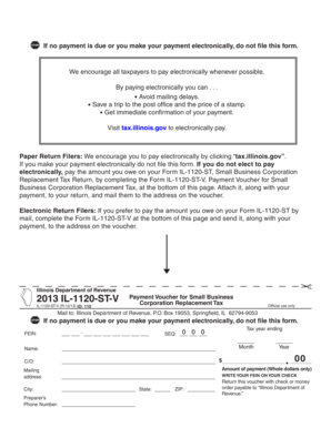 Illinois IL-1120-ST-V Payment Voucher