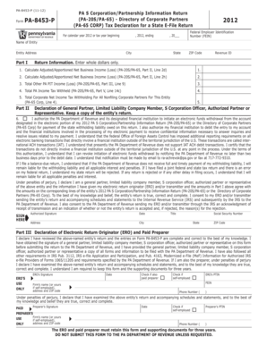 PA S Corporation/Partnership Information Return