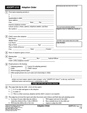 California Adoption Order ADOPT-215