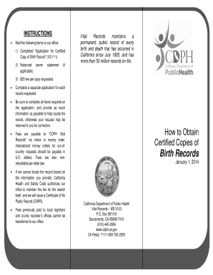 California Birth Record Application
