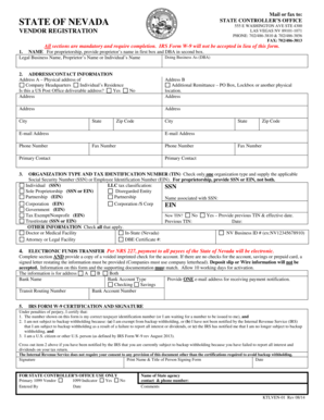 Nevada Vendor Registration Form