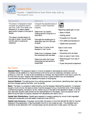 Capital Gain or Loss Form 1040 Line 13