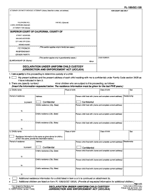 California Declaration Under UCCJEA