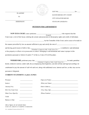 Garnishment Petition Form