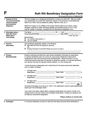 Roth IRA Beneficiary Designation Form