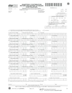 California Quarterly Contribution Return and Report of Wages