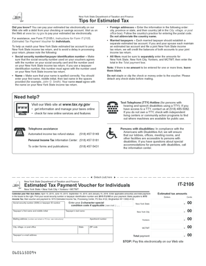 New York State Estimated Tax Payment Voucher