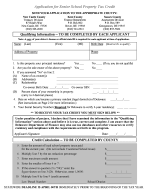 Application for Senior School Property Tax Credit