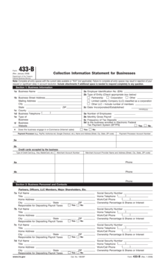 IRS Form 433-B Collection Information Statement for Businesses