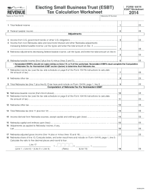 Electing Small Business Trust (ESBT) Form 1041N Worksheet