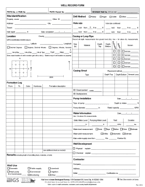 Well Record Form