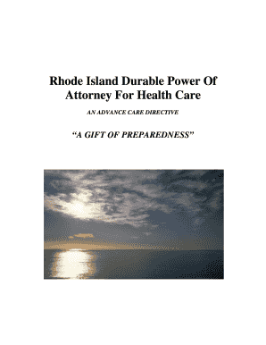 Durable power of attorney vs power of attorney - Rhode Island Durable Power of Attorney for Health Care form pdf - health ri