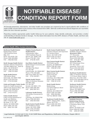 Georgia Notifiable Disease Condition Report Form