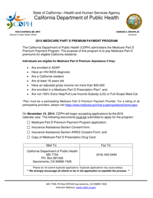 California Medicare Part D Premium Payment Program Application