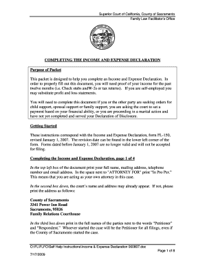 California Income and Expense Declaration Form