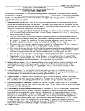 TTB Pay.gov User Agreement