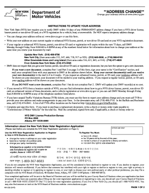 New York DMV Address Change Form