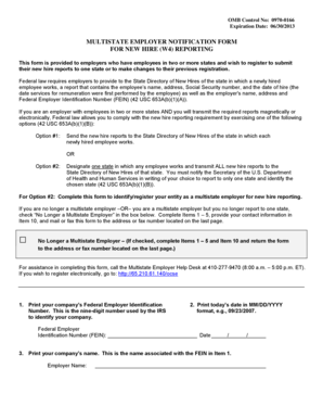 Multistate Employer Notification Form