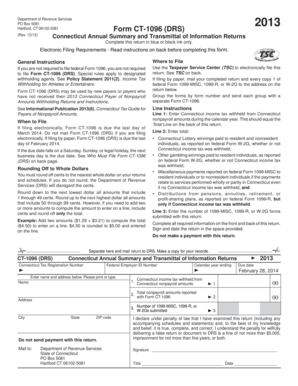 Connecticut Annual Summary and Transmittal of Information Returns