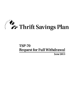 TSP-70 Request for Full Withdrawal
