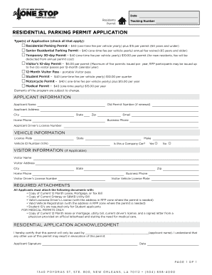 Residential Parking Permit Application