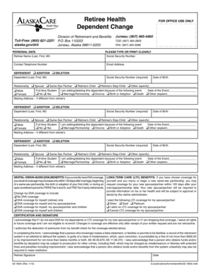 Retiree Health Dependent Change Form