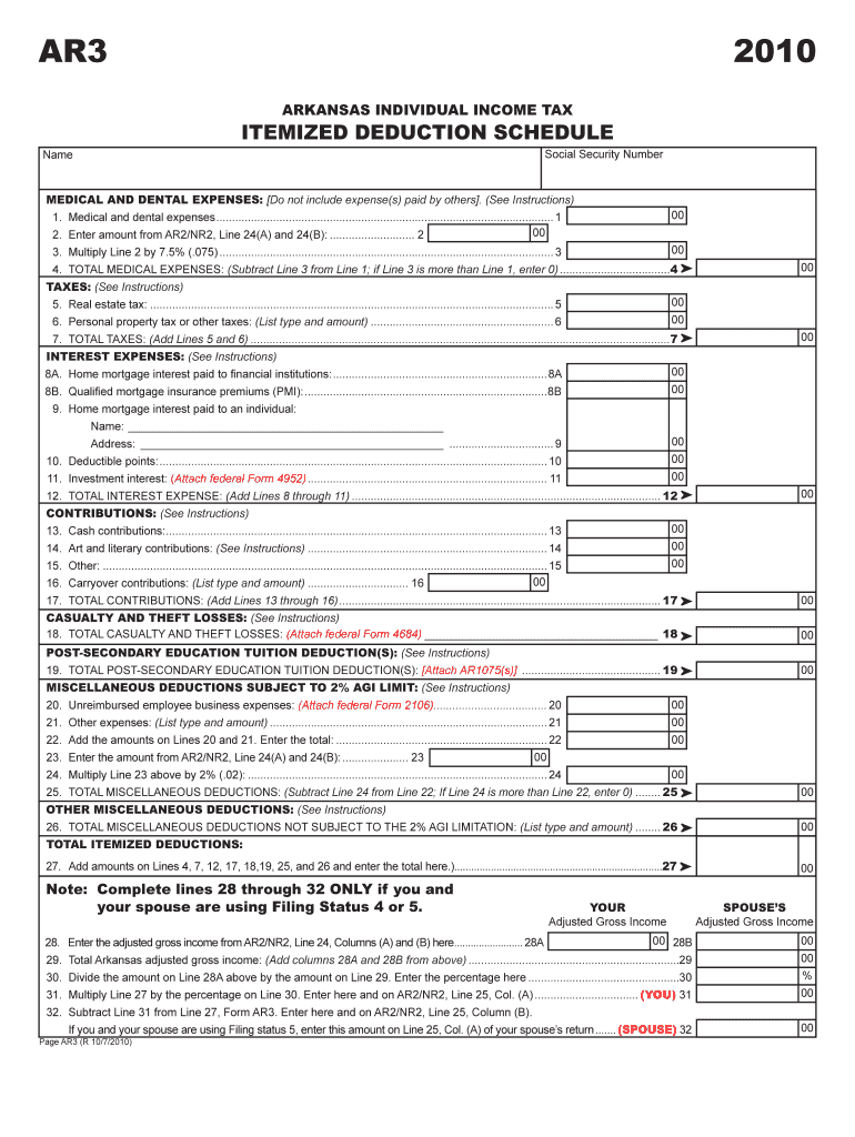 Fillable Online dfa arkansas AR3 Click Here to Print Document CLICK