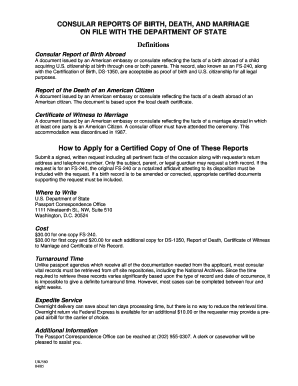 Consular Vital Record Search Request Form