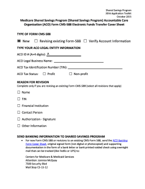 CMS-588 Electronic Funds Transfer Cover Sheet