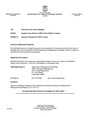 Michigan Instructor Payment Form