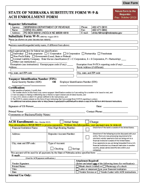 Nebraska Substitute Form W-9