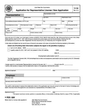 Utah Representative License Application