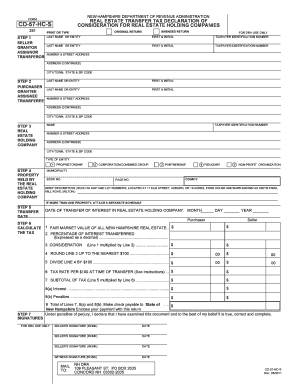 New Hampshire Real Estate Transfer Tax Declaration