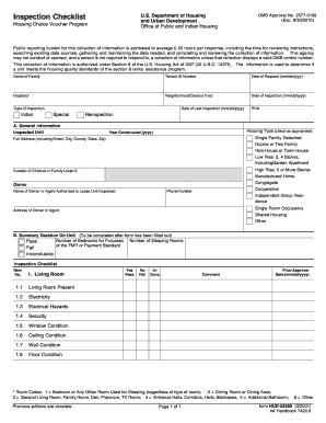 HUD-52580 Inspection Checklist