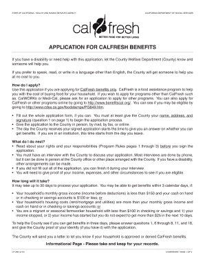 Aplicación de beneficios de CalFresh