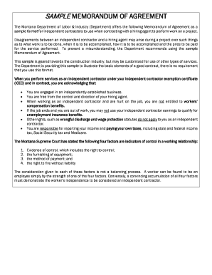 Montana Independent Contractor Agreement