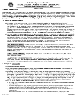 New York Disability Parking Permit Application