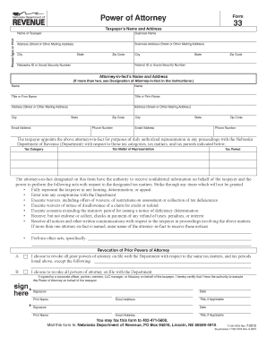 Nebraska Power of Attorney Form 33