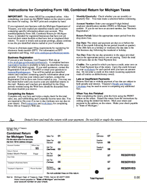 Form 160 Combined Return for Michigan Taxes