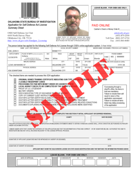 Oklahoma Self-Defense Act License Application