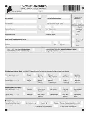 Maine Amended Individual Income Tax Return