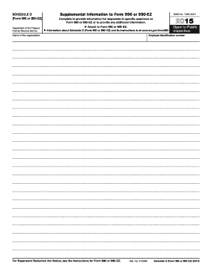Schedule O for Form 990 or 990-EZ