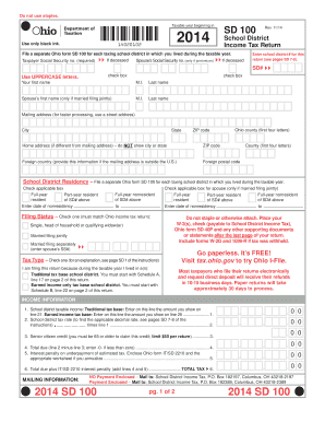 Ohio School District Income Tax Return
