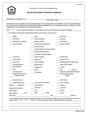 Texas Seller's Property Condition Disclosure